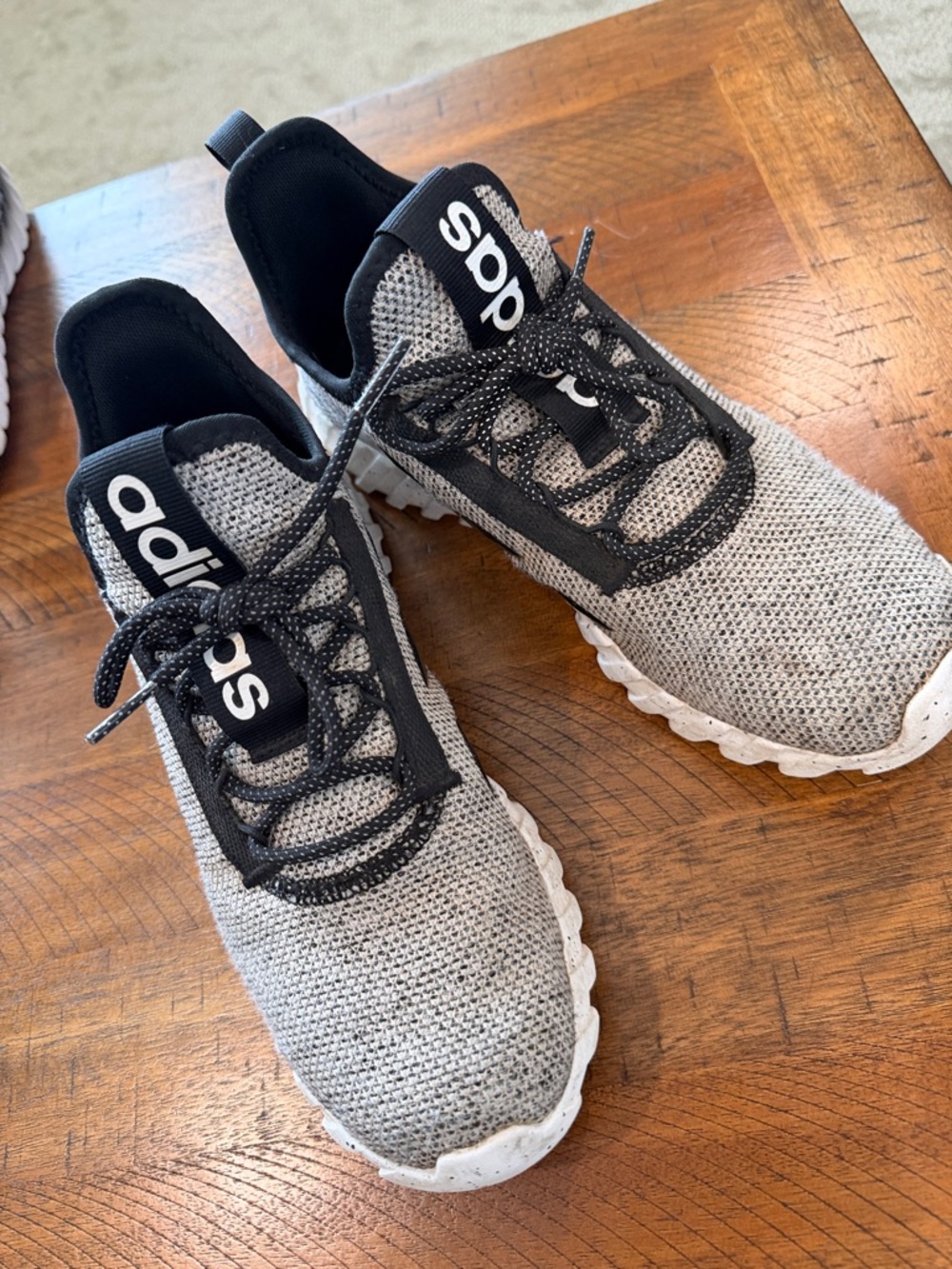 adidas Kids Grey and Black Knit Sneakers